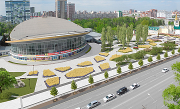 В Новосибирске парковку рядом с цирком преобразуют в сквер