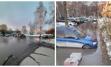 В Новосибирском посёлке Уютном из-за растаявшего снега в трёхэтажных зданиях отключили воду